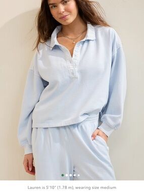 American Eagle Outfitters Light Blue Pullover Lounge Set Top